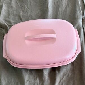Vintage Tupperware microwave steamer Pink Food Storage Container